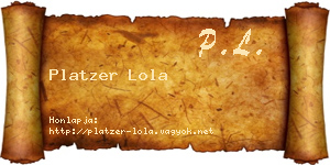 Platzer Lola névjegykártya